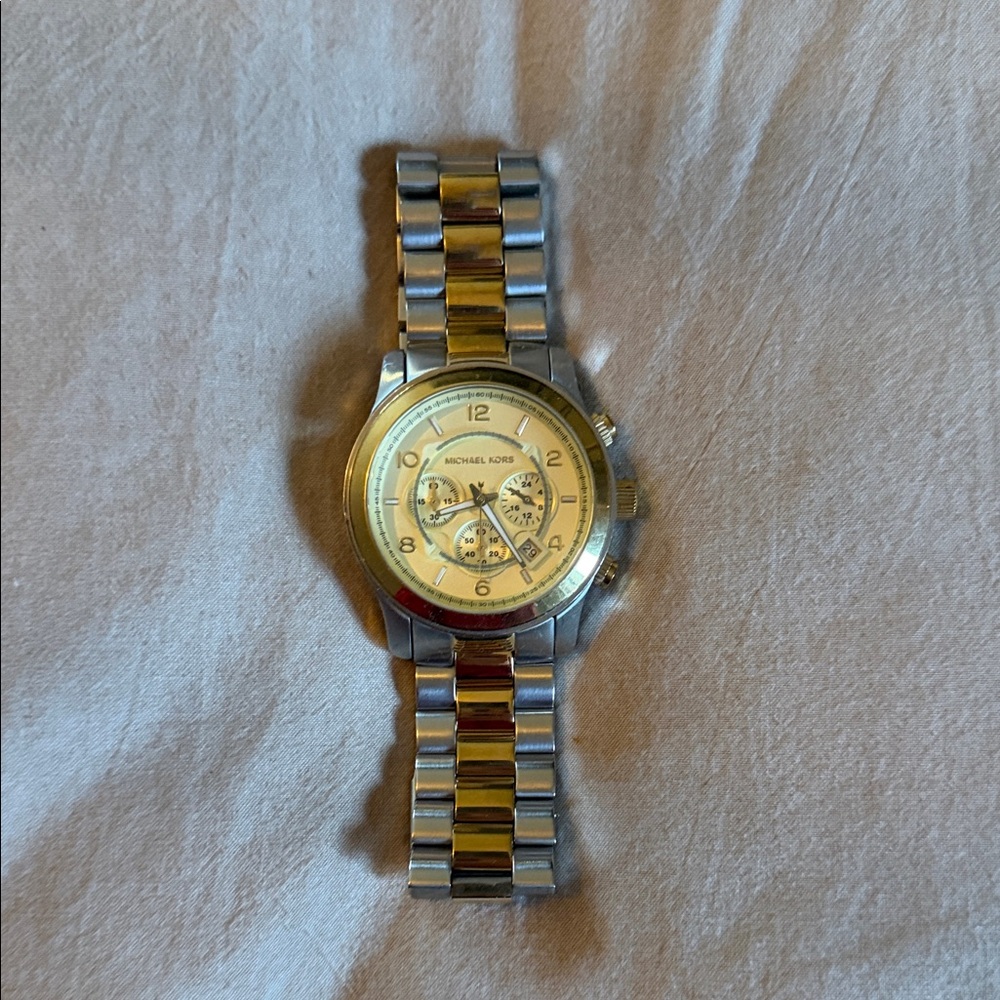 Michael Kors Gold and Silver Chronograph Watch